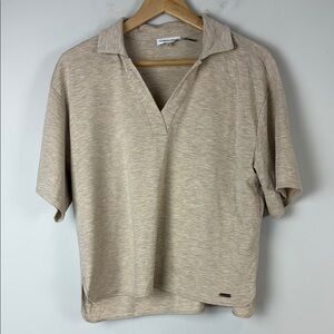 Calvin Klein Tan Short Sleeve Tee Relaxed Fit Size Medium